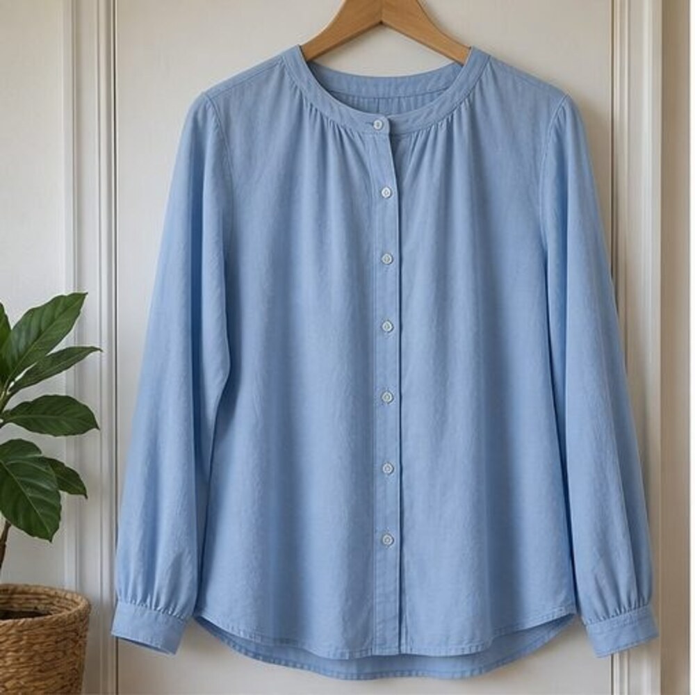 Blue Puff Sleeve Top